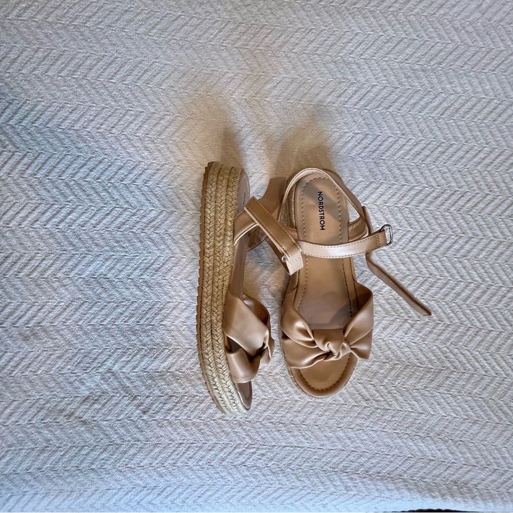 Nordstrom Espadrille Wedge Sandals in Beige Size 5 - Picture 2 of 5
